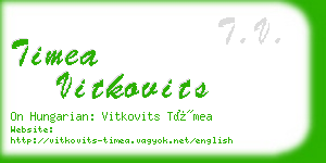 timea vitkovits business card